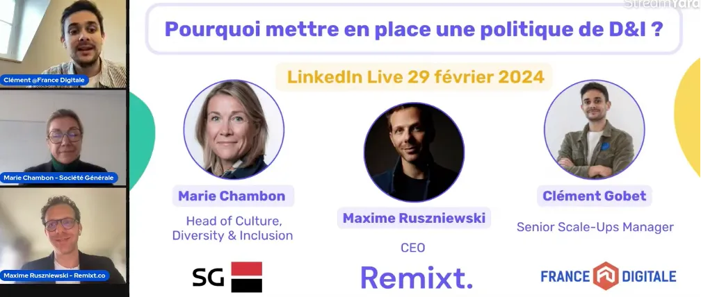 Visuel Linkedin conférence "Pourquoi mettre en place une politique de D&I"